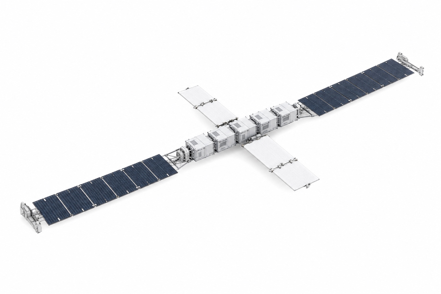 An illustration of a data centre in orbit